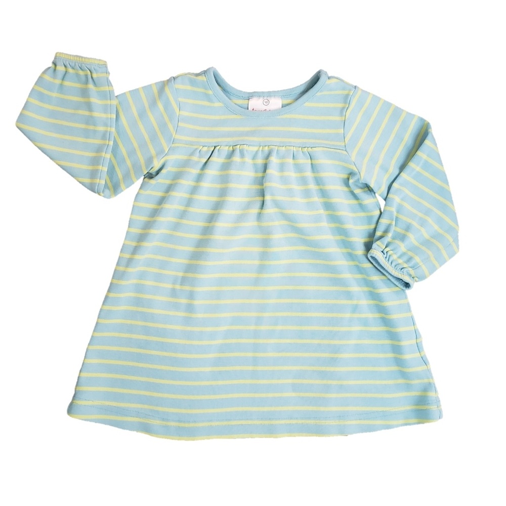 Hanna Andersson Play Dress Blue Green Stripe 90 3T